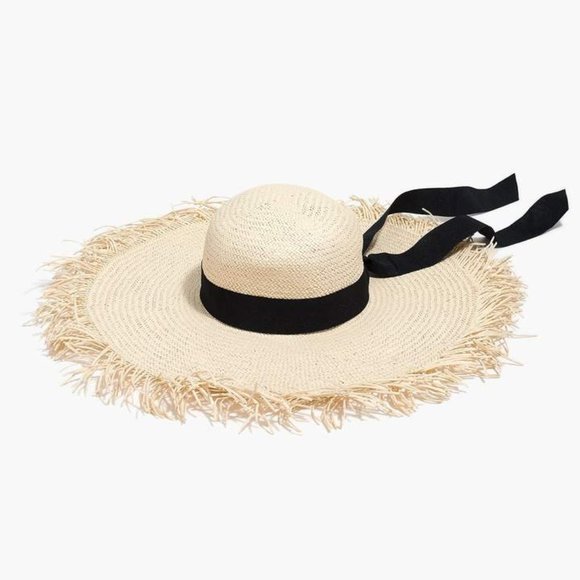 J.CREW Raw-edge straw hat - Picture 1 of 3